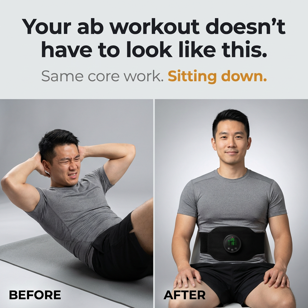 Crunches on the floor versus the same core work sitting down with the Ilvae belt
