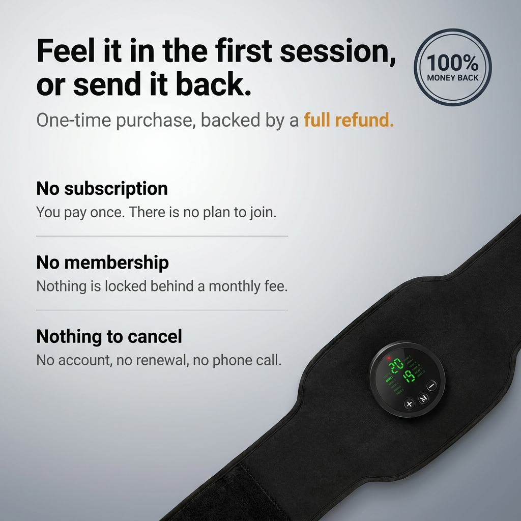 Feel it in the first session - no subscription, no membership, nothing to cancel
