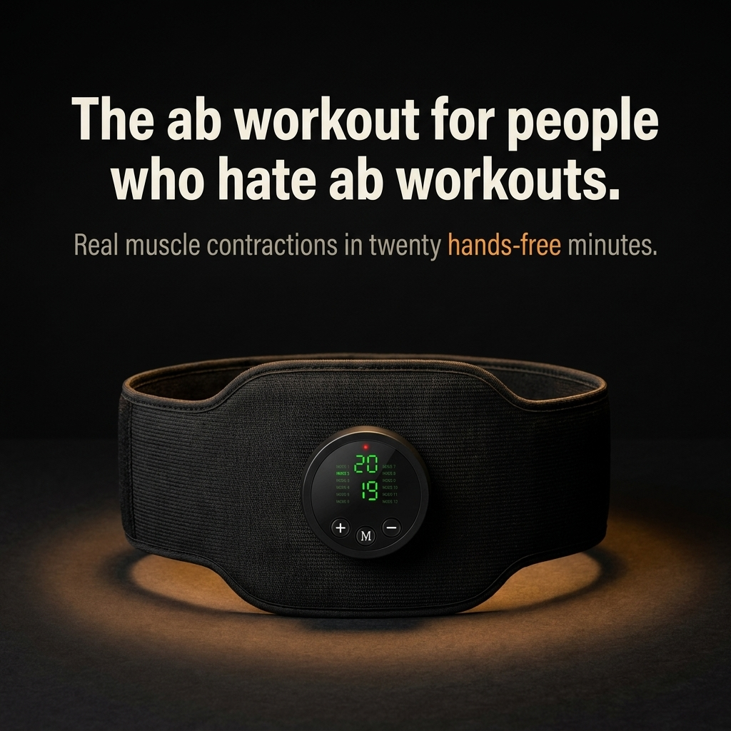 The Ilvae EMS belt on a dark background
