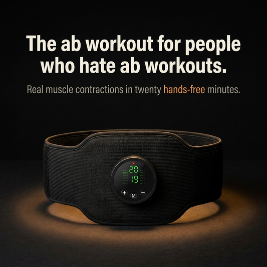 The Ilvae EMS belt on a dark background